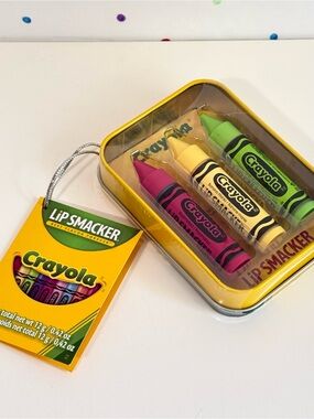 Crayola Lip Smacker Crayon Lip Balm Trio - Pink, Yellow, Green